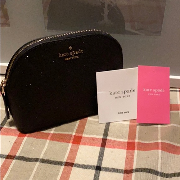 kate spade Handbags - Kate spade makeup purse in black sparkles NWT